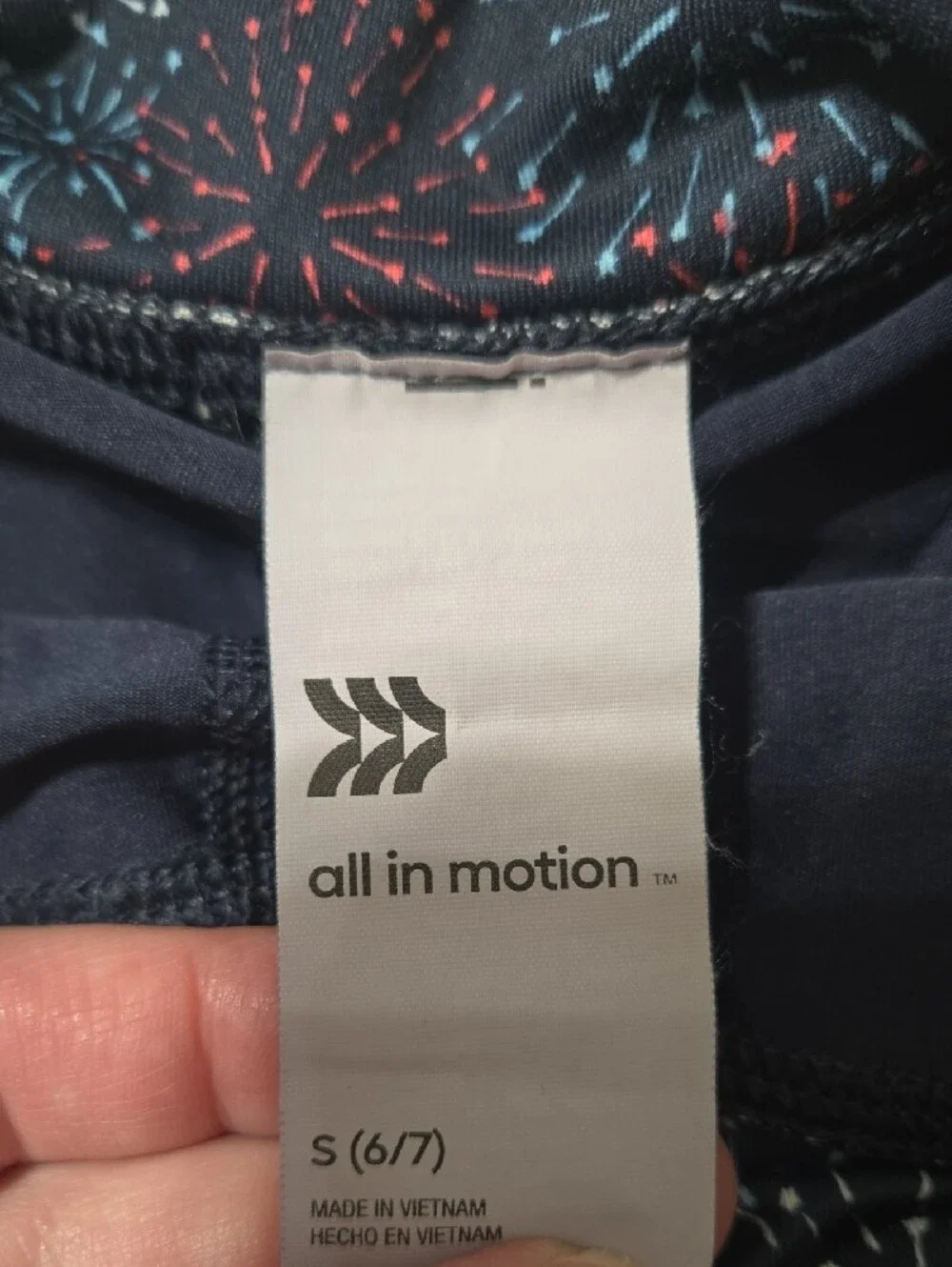 All In Motion Girls Tiered Active Skort Navy Blue Firework Burst